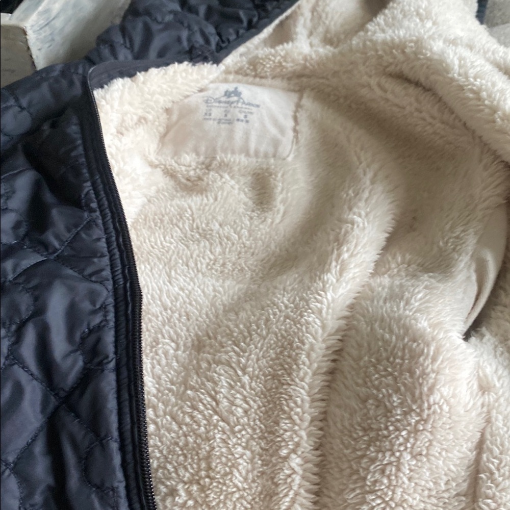 Puffer Disney Quilted Mickey Mouse Sherpa Lined Jacket XS Black - Picture 3 of 9